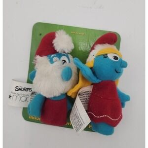 Cute set of 2 Smurf finger pals/ puppets Papa Smurf & Smurfette